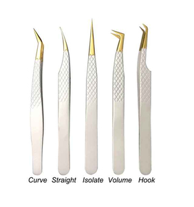 High Quality Silver Pointed Eyebrow Extension <b>Lash</b> Tweezers Precision Anti-Acid Stainless Steel <b>Individual</b> Tweezers - Product Image 4