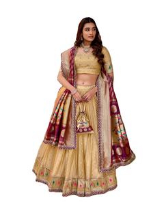 Conjunto Riwaaz Zari Flare Lehenga Choli - Elegante Vestido Largo de Organza para Bodas y Fiestas de Verano/Invierno - Product Image 1