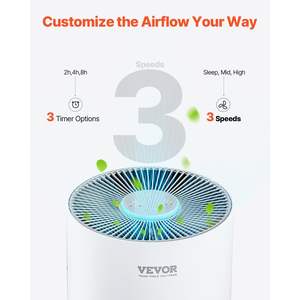 Purificateur d'air intelligent avec filtre HEPA H11, vitesse de 1100 pieds cubes/h, contrôle de la vitesse, verrouillage enfant, panneau tactile pratique, mode veille 25 dB, efficace - Product Image 4