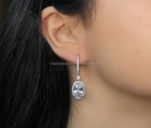 Pendientes de oro de 14kt creados en laboratorio IGI/GIA Lab Grown Oval Diamonds Joyería de diamantes con estilo Boda Regalos de plata esterlina de moda - Product Image 2