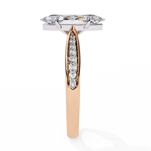 Bague de fiançailles en diamant de laboratoire taille marquise 1,25 ct, en vermeil d'or 18 carats, avec pavé et pont, pour femme, luxe - Product Image 5