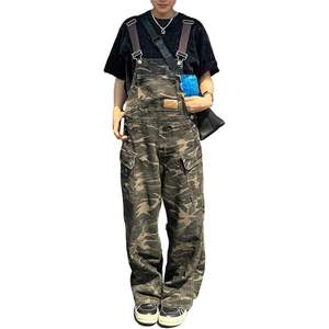 2025 femmes Baggy bavoir sangle réglable camouflage imprimé Denim combinaison été jambe large Camouflage pantalon barboteuse - Product Image 3