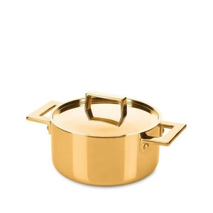 Durable warm toned beautiful glossy stainless Steel Casserole Dish with Elegant Design and Tight Lid - Product Image 3