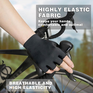 Gants de cyclisme mi-doigts hautement élastiques et respirants, pour sports de plein air, unisexes, en spandex, nouveau design, antidérapants, pour la course - Product Image 1