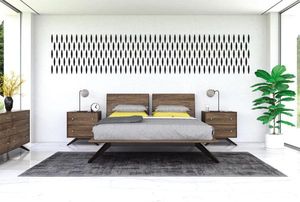 Lit plateforme flottant ultra-moderne en bois massif avec tête de lit séparée et intégrée |   Artisanat Pindel - Product Image 5