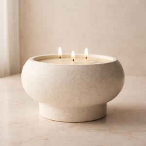 Speckled Round Bowl Ceramic <b>Candle</b> Vessel Thick Wall Heat Resistant Smooth Matte Finish Luxury Reusable Home Decor Holder - Product Image 5