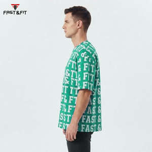 T-shirts pour hommes à manches courtes, col rond, 100% coton, motif lettres, tendance, imprimés, logo personnalisé, poids lourd, vente chaude - Product Image 6