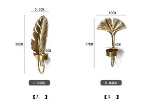 Support mural de luxe en métal doré pour bougies, décoration moderne pour la maison, Ramadan, Aïd, mariage - Product Image 6