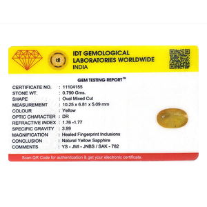 Premium 3.95 Carat Yellow Sapphire Oval Cut Loose Gemstone for Fine Jewelry - Product Image 4