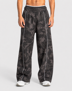 Ensemble de survêtement camouflage pour homme, coupe ample, avec détails contrastants, en molleton de coton premium, comprenant un sweat à capuche et un pantalon de survêtement à jambes larges, vente en gros - Product Image 4