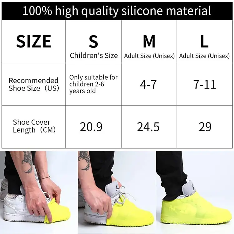 Tùy Chỉnh Silicone Không Thấm Nước Bảo Vệ Trẻ Em Của Giày Cao Su Tái Sử Dụng Không-Trượt Mưa Che Mùa Đông Khởi Động Cho Nam Giới Mưa Unisex