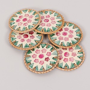 Rattan tea cup mat trivet custom made natural fiber <b>coaster</b> set cheapest price <b>drink</b> <b>coasters</b> - Product Image 6