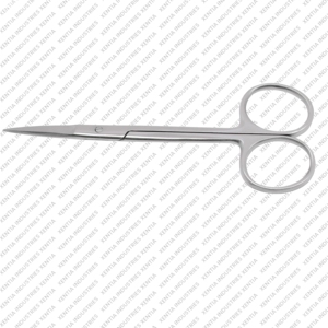 Ciseaux chirurgicaux dentaires pour iris, droits et courbés, 4,5 cm, tranchants, en acier inoxydable, pour usage vétérinaire et dentaire - Product Image 4