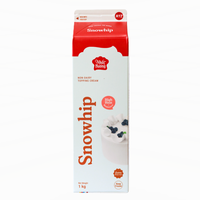 Crème de garniture non laitière professionnelle Snowhip 1KG pour la décoration de pâtisseries, gâteaux, desserts, pâtisserie commerciale et fabrication alimentaire