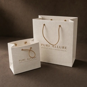 Vintage Style <b>Craft</b> Paper Gift Jewellery <b>Bag</b> Rope Handle Shopping Carrier <b>Bag</b> for Retail Boutique Packaging - Product Image 2
