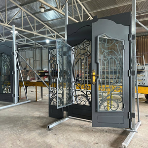 Porte d'entrée commerciale décorative en fer forgé pour entrée principale, durable, sécurisée, marque TTD, garantie 3 ans, étanche - Product Image 4