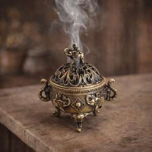 Brûleur d'encens éléphant à trois pieds en métal, prix d'usine, pour la maison et le bureau, support d'encens thérapeutique pour la relaxation - Product Image 3