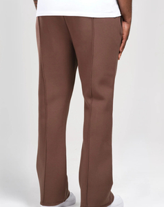 Pantalon en molleton sur mesure pour femme, taille mi-haute, coupe large, 100 % coton, avec cordon de serrage, décontracté, ample, couleur unie, longueur intégrale, style automne - Product Image 2