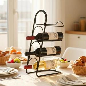 <b>4</b> Bottles Wine Rack Elegant Tabletop Stand <b>For</b> <b>Dining</b> <b>Table</b> And Restaurant Decor Adds Sophistication To Guest <b>Table</b> From India - Product Image 1