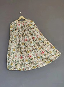 Jupe longue 100% coton, imprimée à la main à Jaipur, pour occasions spéciales, cadeau pour elle - Product Image 1