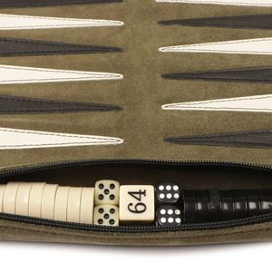 Foldable Leather Outdoor <b>Backgammon</b> <b>Board</b> Roll Zipper Closure Carrying Strap Breathable Durable Customizable Brown Olive Black - Product Image 3