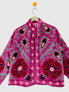 Veste en velours à col mandarin brodée à la main avec des motifs floraux, manches longues, taille plus, vêtements d'hiver pour adultes - Product Image 4