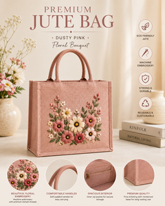 Premium for Jute Tote Bag Solid Embroidery 38x32x15cm Padded Handles Inner Zip Pocket Reinforced Base <b>Beach</b> Ready Canvas Lining - Product Image 1