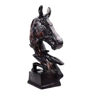Bronze Horse Head Sculpture Traditional Animal <b>Figure</b> Tabletop Ornament for Living Room Handmade Decor - Product Image 6
