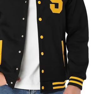 Vestes de baseball brodées en laine 100% écologique doublées de laine, style streetwear pour hommes, avec patchs en chenille - Product Image 6