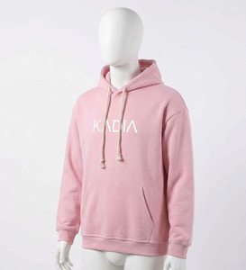 KADIA Custom Pink Oversized Hoodie Heavyweight <b>Pullover</b> with Thick Drawstrings hoodies Wholesale <b>Men's</b> print Streetwear Hoodies - Product Image 4