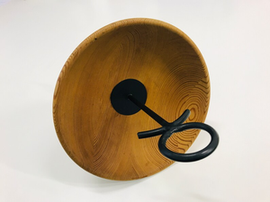 Handcrafted Wooden <b>Bowl</b> with Wrought Iron Feet and Handle <b>Wood</b> Serving <b>Bowl</b> for Kitchen Dining Room Living Room <b>Fruit</b> Display - Product Image 2