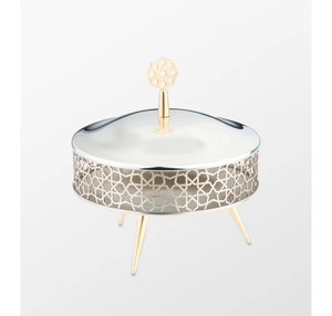 Casserole ronde en acier inoxydable avec poignées en bois, chauffe-plats isolé, 33 cm, design moderne - Product Image 4