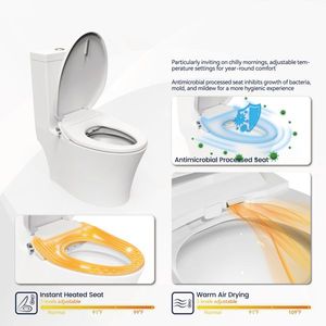 Elettrico intelligente sedile del Water acqua asciugatrice sensore di chiusura lenta coperchio di chiusura forte debole pulizia luce notturna telecomando - Product Image 3
