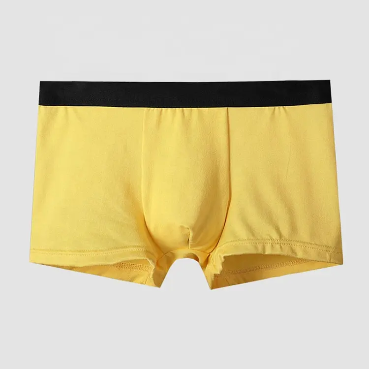 Boxer personnalisé pour homme, sous-vêtements jaunes, de haute qualité, vente en gros, offre spéciale