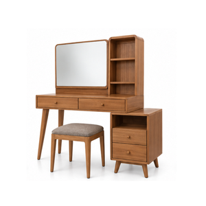 Solid Wood <b>Dressing</b> <b>Table</b> with <b>Mirror</b> and Storage Cabinet Bedroom Vanity Desk Makeup <b>Table</b> Home Furniture Custom Design - Product Image 2