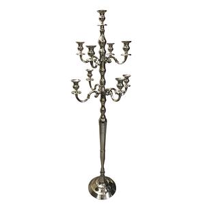 <b>Tall</b> Floor Silver Candelabra 9 <b>Candle</b> Wedding Table Top Decoration High Quality Finishing Handmade Candlestick Holder - Product Image 1