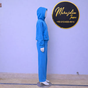 Ensemble deux pièces de survêtements de sport longs, amples et oversize, comprenant un sweat à capuche uni et un pantalon de jogging - Product Image 3