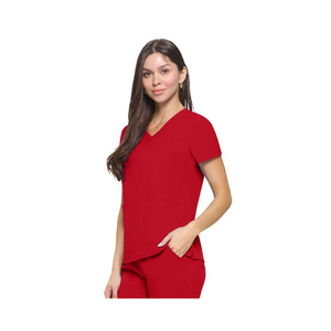 Unisex Classic White Cotton <b>Scrub</b> <b>Sets</b> with Jersey Fabric Needle Detection Professional Medical Nurse Uniform for Hospital Use - Product Image 6