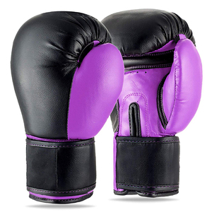 Gants de boxe en cuir bleu, à doigts entiers, avec fermeture auto-agrippante et sangle de poignet réglable, pour l'entraînement des enfants - Product Image 6