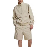 Ensemble court coupe-vent décontracté à capuche pour homme, respirant, imperméable et léger, le plus vendu en ligne pour l'hiver, faible MOQ