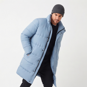 Veste longue matelassée pour homme, chaude et épaisse, idéale pour l'hiver, vente en gros - Product Image 4