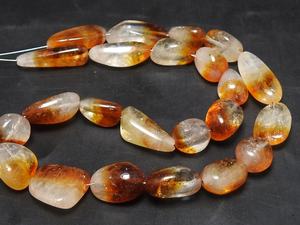 Cadena de Citrino Bicolor en Forma de Pepita, Cuentas de Piedras Preciosas Naturales de 14 Pulgadas, 10-15 mm de Largo, Aproximadamente, Certificadas por Terceros para la Fabricación de Joyas - Product Image 3