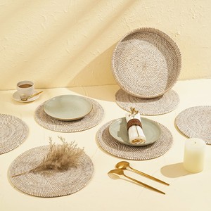 Decorative woven placemat high quality table <b>mat</b> trivets rattan placemats and holder baskets - Product Image 6