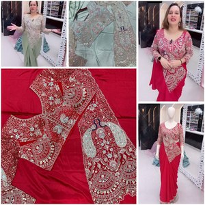 Nuevo sari de moda con bordado de lentejuelas, listo para usar, con un diseño moderno y elegante, ideal para fiestas y eventos festivos. - Product Image 6