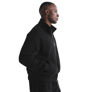 Custom <b>Men</b> Black Full <b>Zip</b> Sweatshirt Jacket Prime Streetwear Track <b>Top</b> OEM Private Label Apparel Manufacturer Wholesale Supplier - Product Image 3