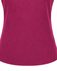 Blusa Casual de Verano para Mujer, Color Magenta, Diseño Elegante con Cuello de Flores, Manga Corta, Corte Holgado, para Uso Diario - Product Image 6