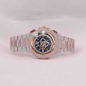 Montre de luxe pour homme en moissanite VVS, entièrement sertie de diamants, bracelet en acier inoxydable - Product Image 2