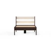 Lit simple Premyrr` Range Roverb en bois massif Noyer & Wengé & Finition Givrée, design plateforme minimaliste à monter soi-même