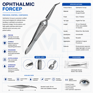Pince à capsules Castroviejo Al Mida Healthcare, instrument microscopique chirurgical ophtalmique en acier inoxydable, certifié CE Classe I - Product Image 6