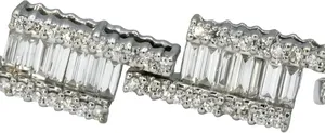 14k White Gold VS Round and Emerald Cut Diamond Fancy Link <b>Bracelet</b> 6.50CT - Product Image 4